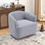 Fauteuil demi-tonneau pivotant de 29,7 po de largeur moderne et doux avec base en bois-735989891
