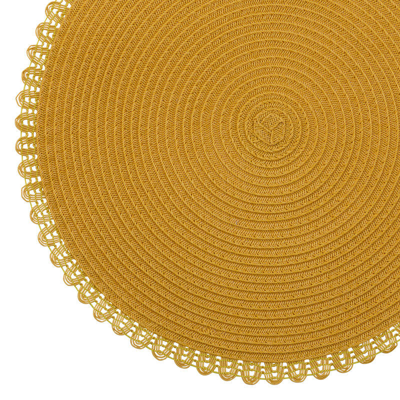 Ensemble de 6 napperons résistants à la chaleur de 15 po x 15 po de Placemats, Jaune