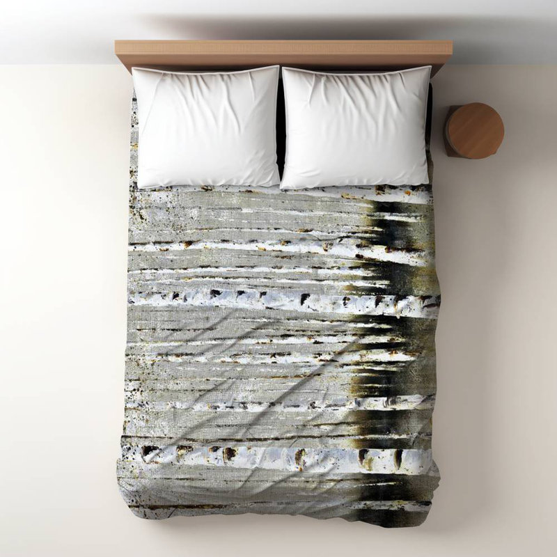 Winter Forest Landscape Duvet Cover - Brown, Contemporary Bedding