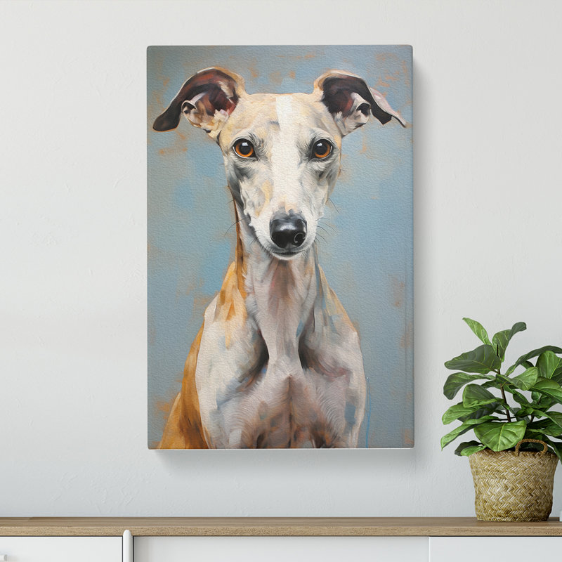 Whippet Realism No.3 - No Frame Print, 50cm H x 35cm W x 3cm D
