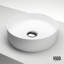 Lavabo de salle de bain vasque rond minimaliste blanc mat Matte Stone ™ de 14 po VIGO UltraThin ™