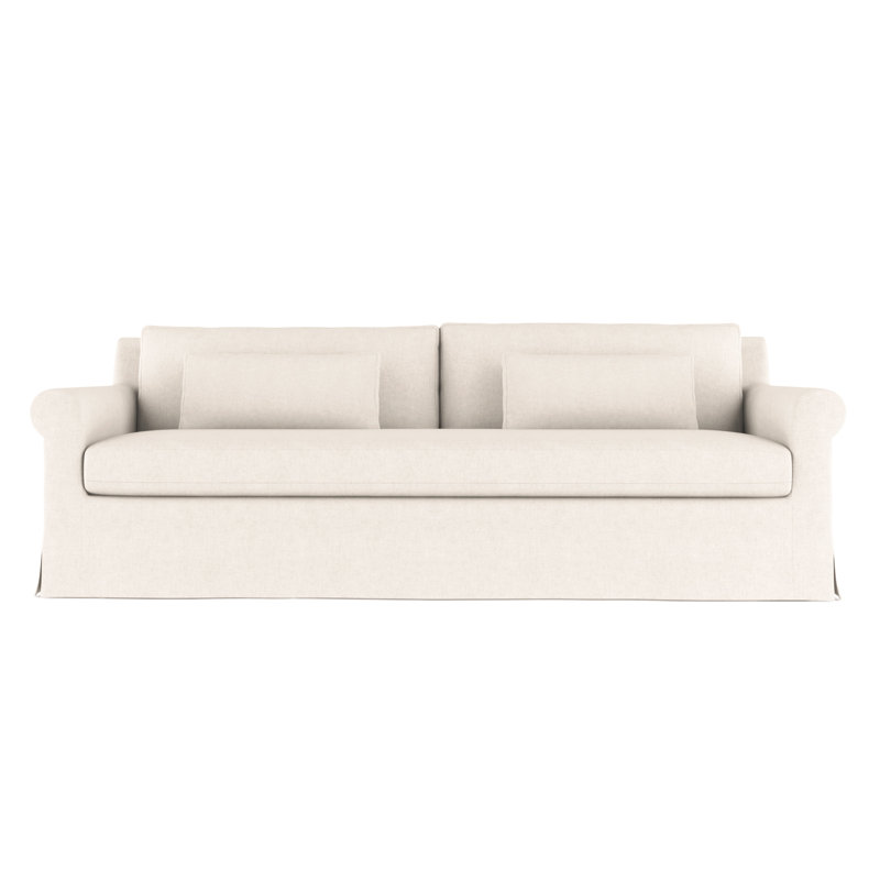 Canapé Ludlow, Velours moelleux albâtre, H 34 po x l 120 po x P 38 po, Brun foncé