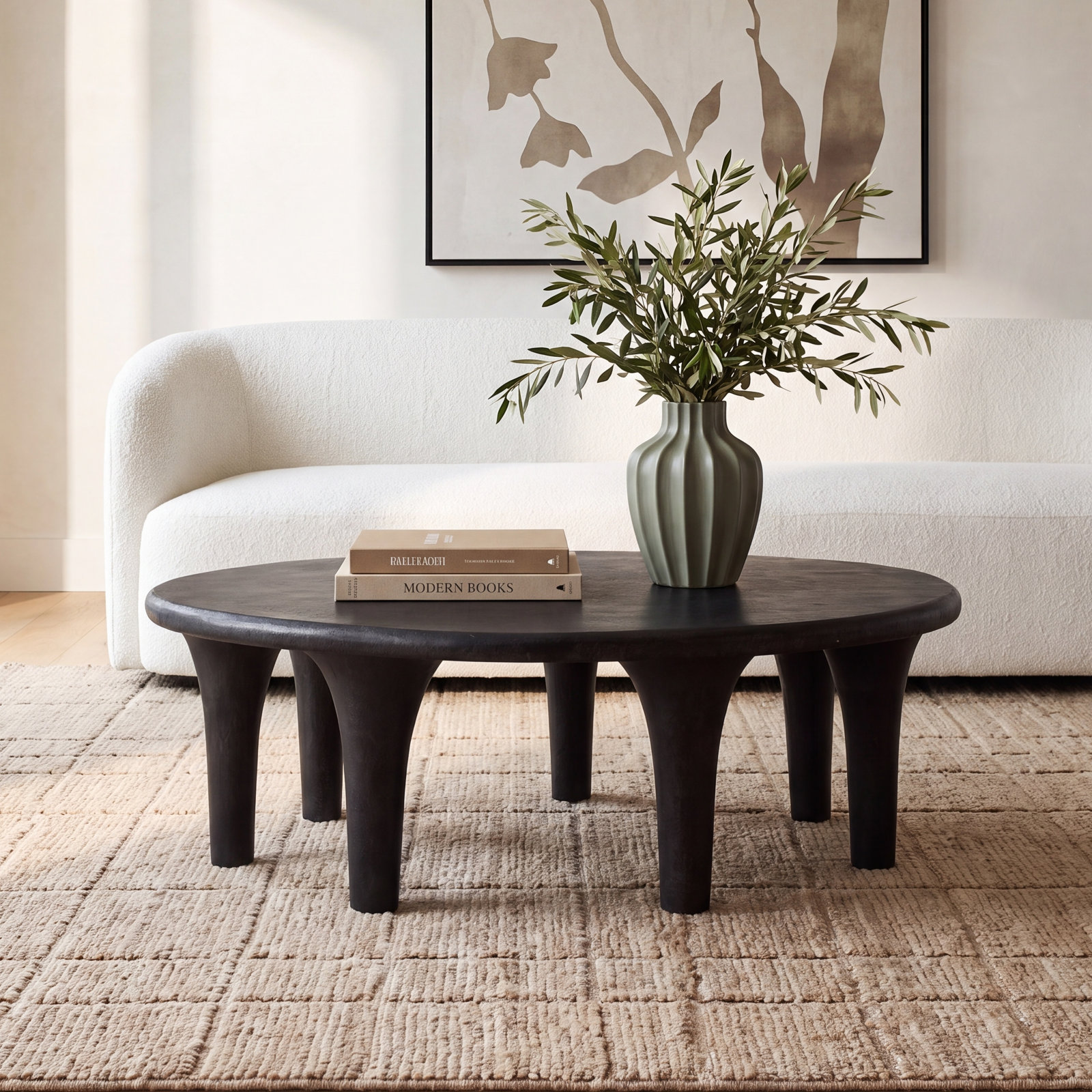 Zed Single Coffee Table, Raw Black