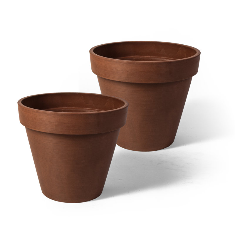 Ensemble de pots à fleurs en composite Cara, Terra Cotta, H 10 pi x l 8 po x P 8 po