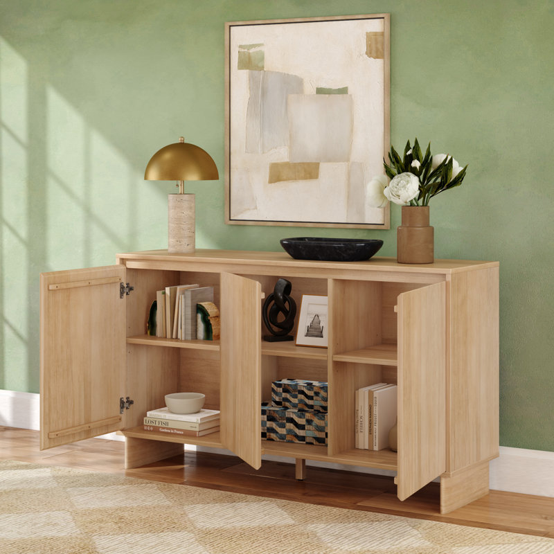 Modern 59" 3-Door Sideboard/TV Stand, Blonde