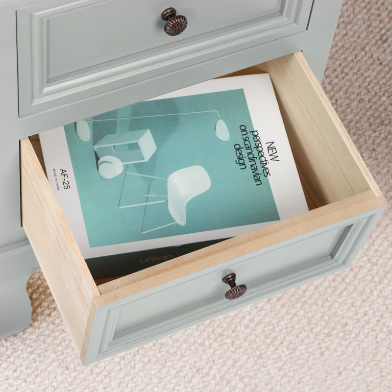 Pentillie 2 Drawer Bedside Table Set of 2（L:35cm，W:30cm，H：50cm）, Grey