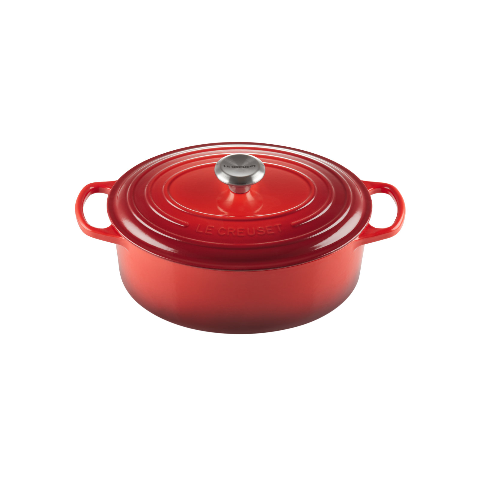 Le Creuset Enameled Cast Iron Oval Dutch Oven with Lid, 6.75 quarts, Cerise