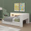 Lit de jour double en bois avec rangement intégré, éclairage USB / DEL et cadre de lit à deux tiroirs-306126842