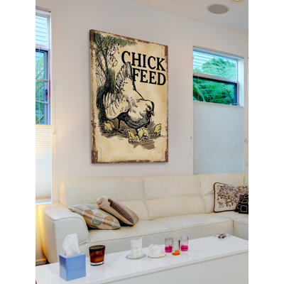 Chicken Chick Feed - Wrapped Canvas Print
