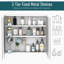 Armoire de salle de bain à miroir, armoire à pharmacie à cadre en acier 24 po x 22 po, rangement mural avec portes doubles