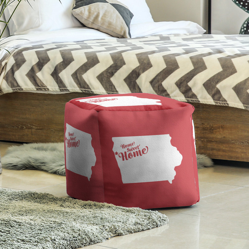 Repose-pieds cubique pour villes sioux home, Rouge