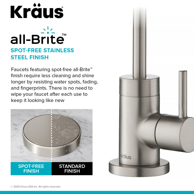 KRAUS Purita 2-Stage Under-Sink Filtration System With Single Handle Drinking Water Filter Faucet, Stainless Steel