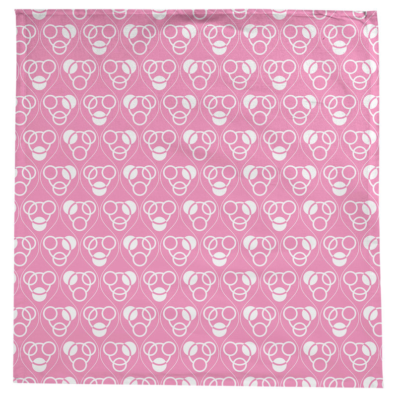 Nappe classiques des cercles et des vagues, Rose / blanc