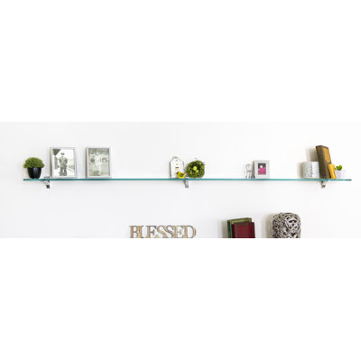 Earlham Tempered Glass Wall Mounted Bracket Shelf