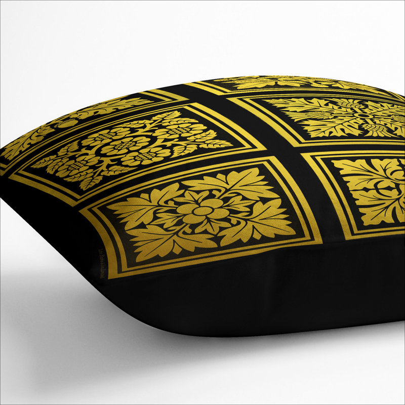 Square Cushion, Black, 40cm H x 40cm W x 15cm D