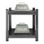 Support de rangement en métal à 2 couches, tablette de séparation réglable, bibliothèque en métal, support de rangement vertical de bureau, noir, assemblage requis-129873685