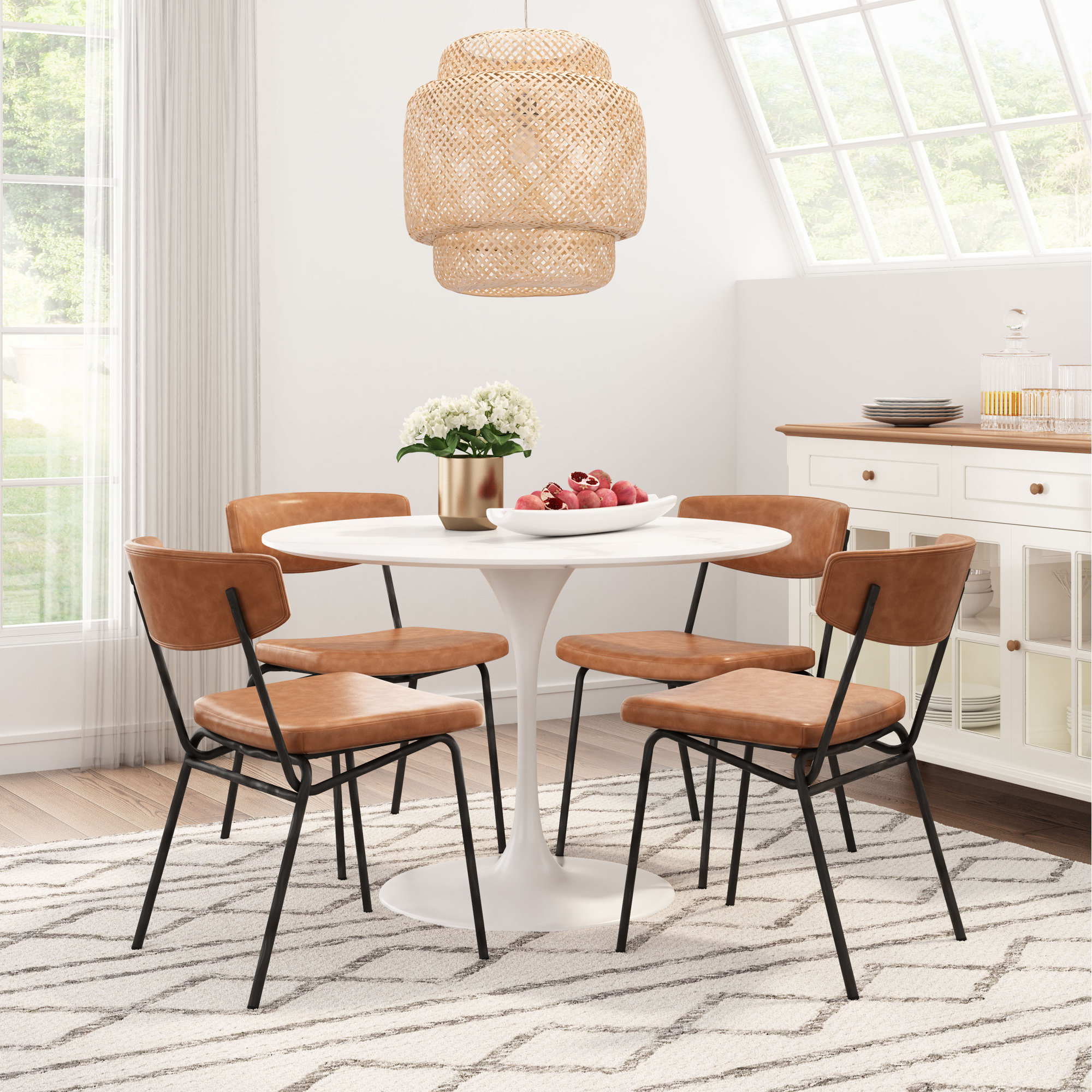 Peterson Dining Table White, White, White