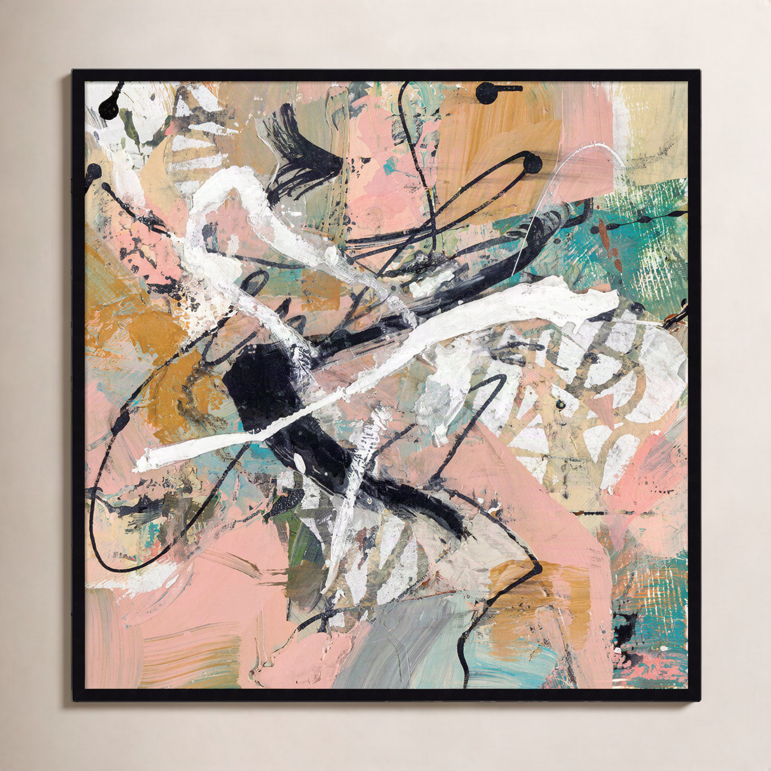 Sutter "Fluid" Print by Suzanne McCourt, 41" H x 41" W, Black