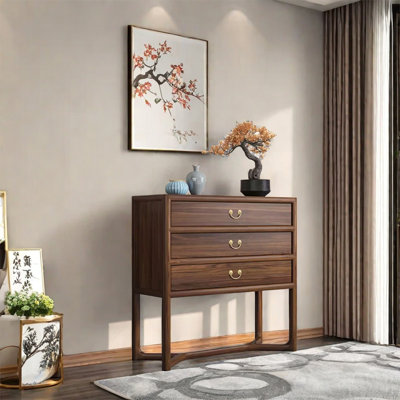 Solid Wood Three-Drawer Cabinet Classic Design