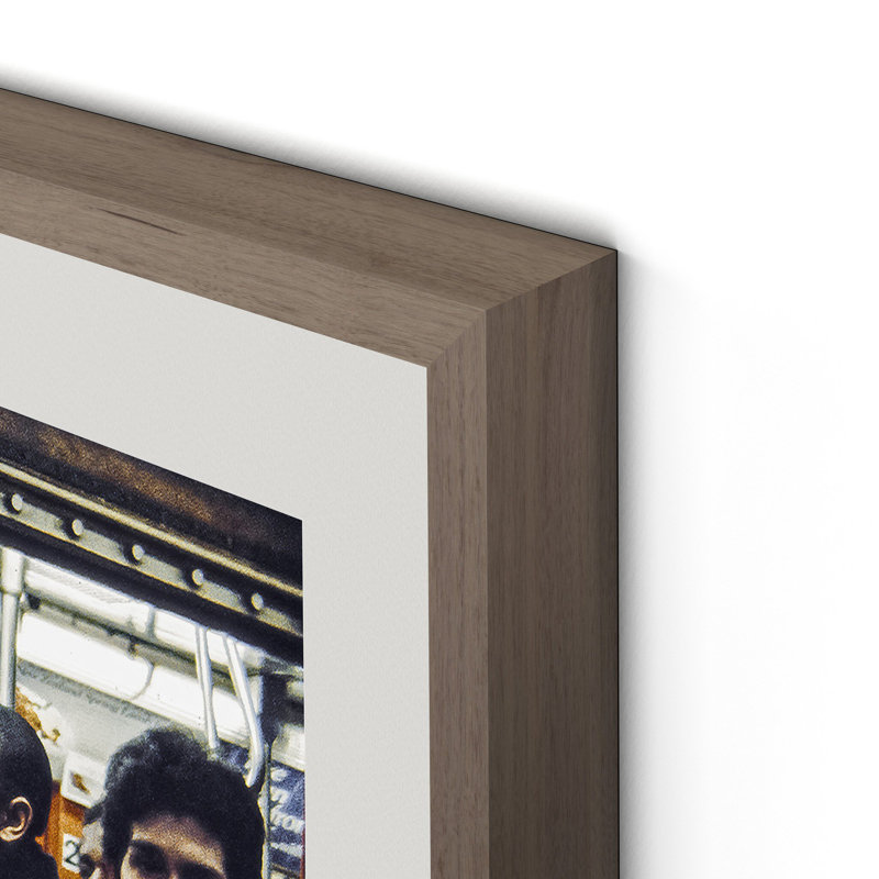 New York City Subway Print by Barbara Alper, W 48" x H 36", Rustic Walnut