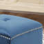 Velours doux et bleu foncé avec bordure cloutée de 16,62 po Hauteur de la décoration