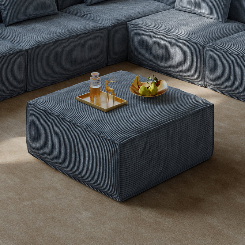 Canapé modulaire / repose-pieds gris foncé