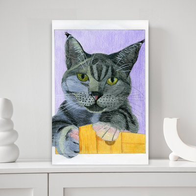 Art contemporain, portrait de chat contemporain fantaisiste