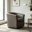 Fauteuil demi-tonneau pivotant en similicuir-1848889823