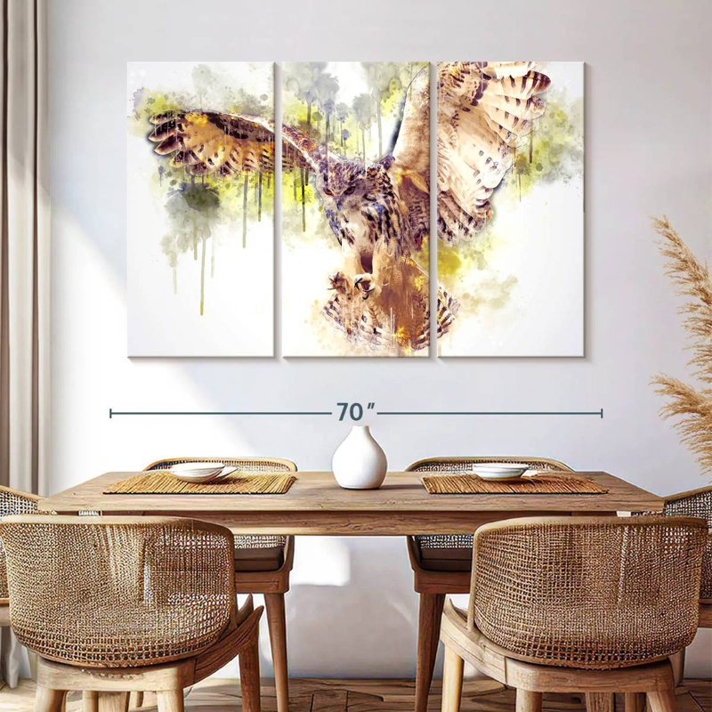 Brampt Owl Flying, 36" H x 57" W