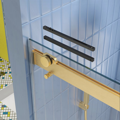 Porte de douche à dérivation, porte coulissante, avec verre trempé de 5/16 po