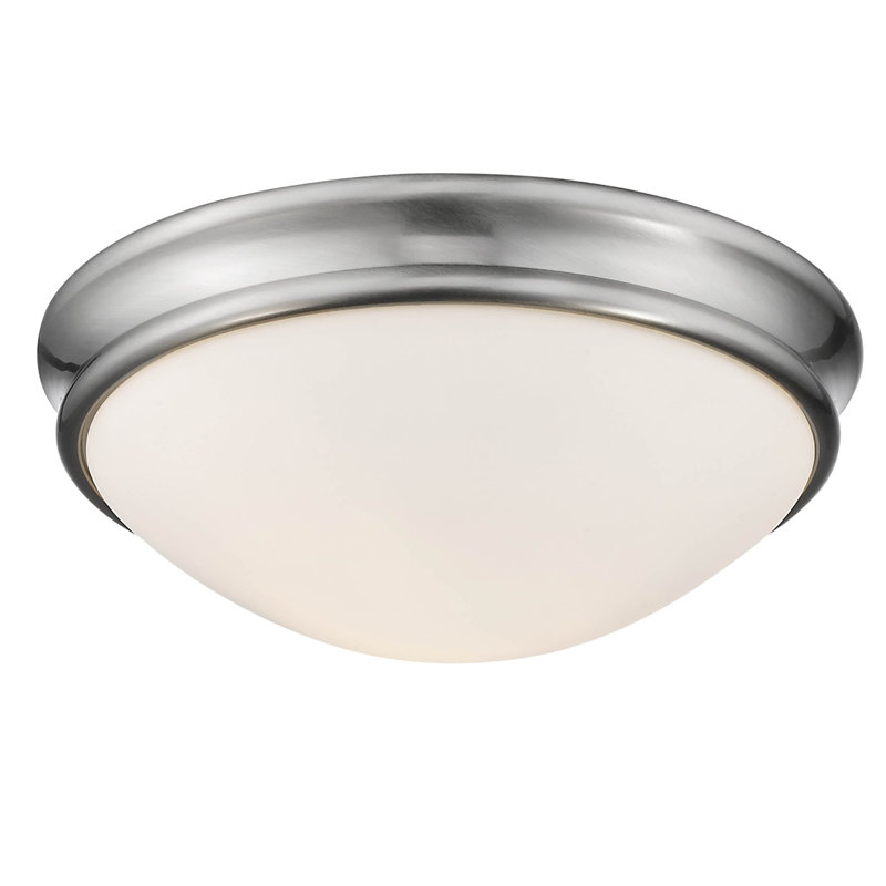 Alaric Glass Flush Mount, Brushed Nickel
