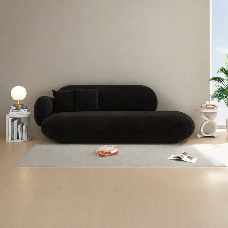 Fauteuil inclinable ergonomique en velours givré, Orienté à gauche (vu de face)