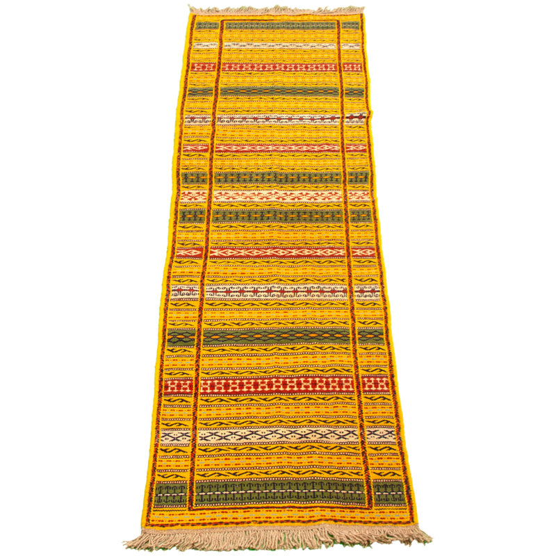 Tapis doré en laine Flatweave