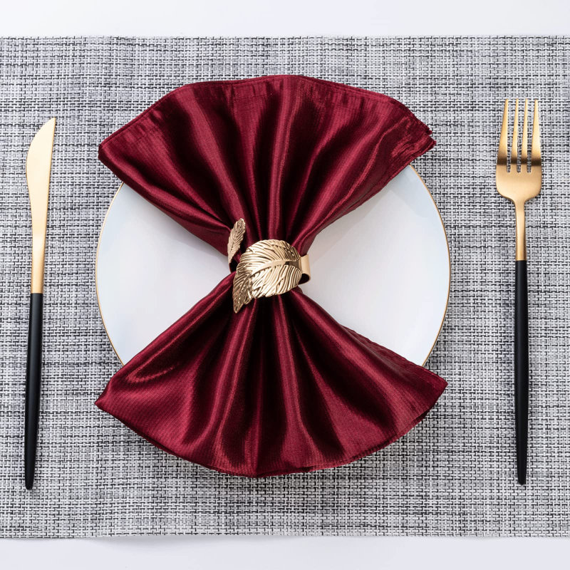 Ensemble de 8 anneaux de serviette Gold Leaf