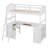 Jalante Twin Loft Bed with Drawers,Cabinet,Shelves and Desk-234203963