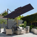 11 x 11 Ft Square Patio Cantilever Umbrella with Weighted Base