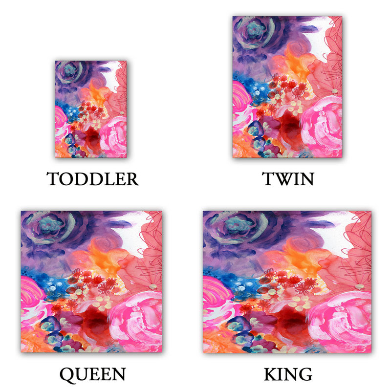 Polyester Floral Duvet Cover, 1 King Duvet Cover + 2 King Shams