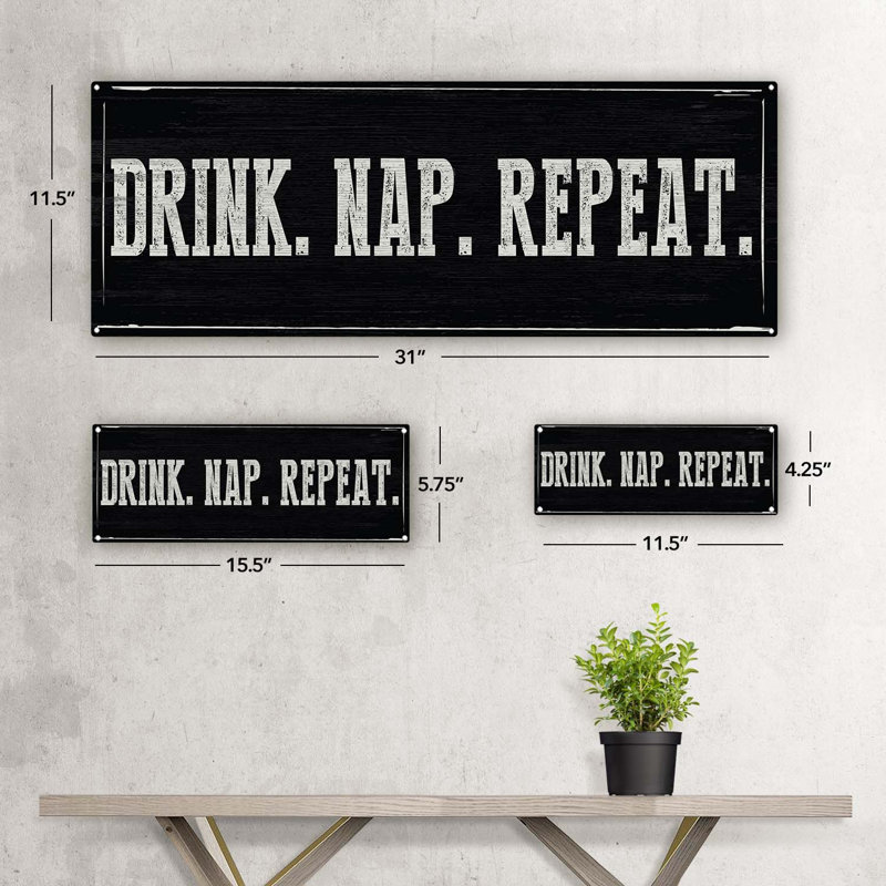Décoration murale répétition en verre Drink Nap, H 5,75 po x l 15,5 po x P 0,04 po