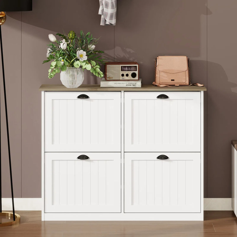 Armoire à chaussures avec 4 tiroirs rabattables
