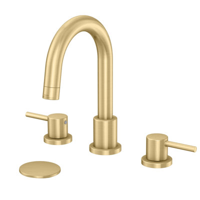 3-Hole Bathroom Faucet with 360° Swivel Spout, Ceramic Cartridge & Lead-Free Certifications - Adjustable Mounting, Dual Handle for Sink/Bathtub (CP/BN/B9/BG)