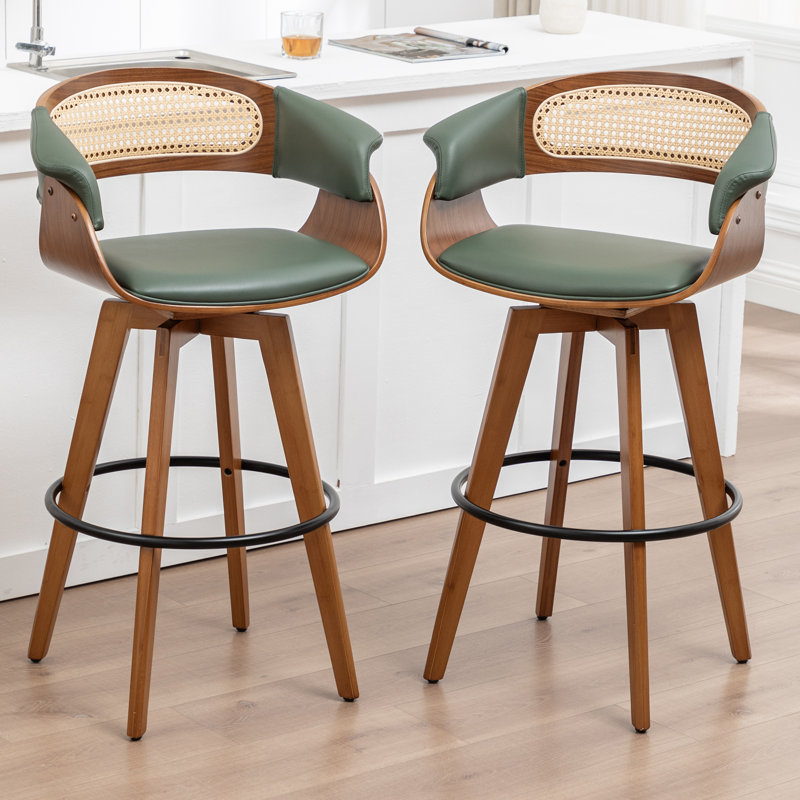 Tabourets de bar pivotants rembourrés, Tabouret de comptoir (siège d'une hauteur de 26,3, Vert