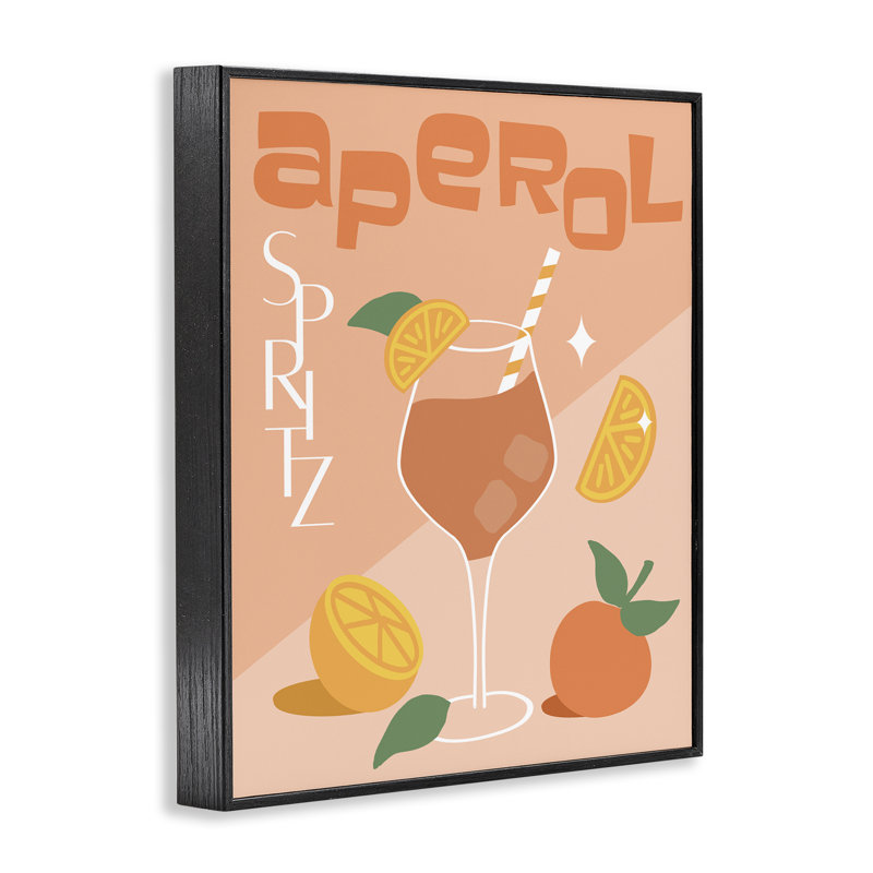 «Aperol Spirz», estampe numérique par Anna Quach, Giclée encadrée noir minuit, H 20 po x l 16 po