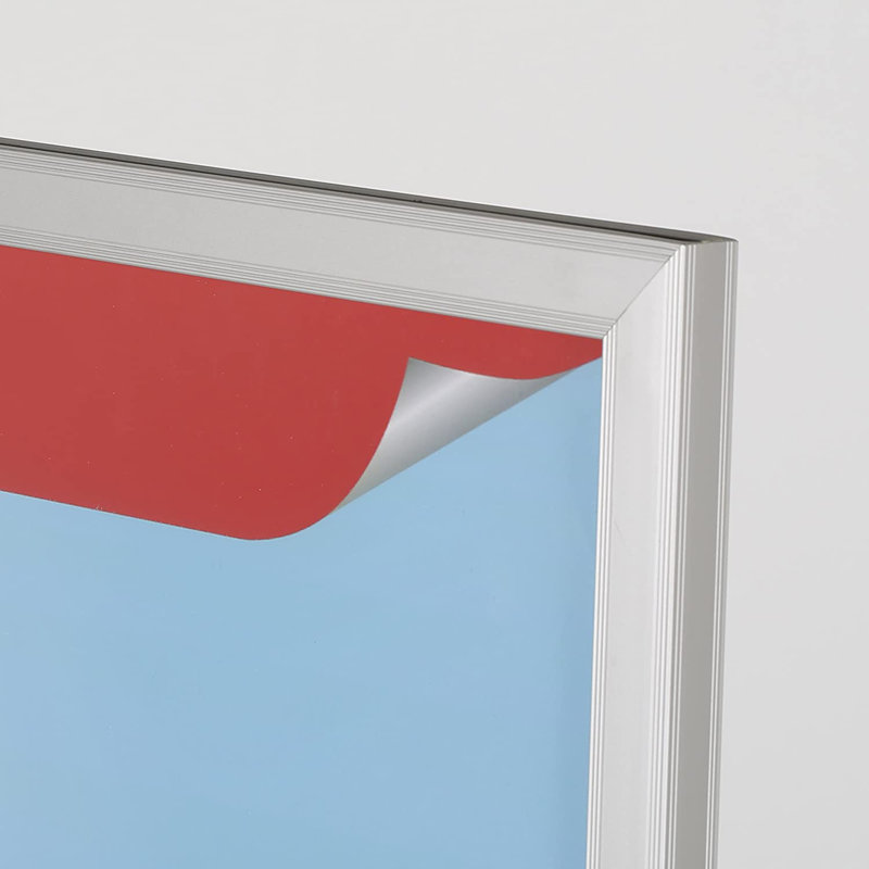 Silver Metal Double-Sided Floor Standing Poster Holder