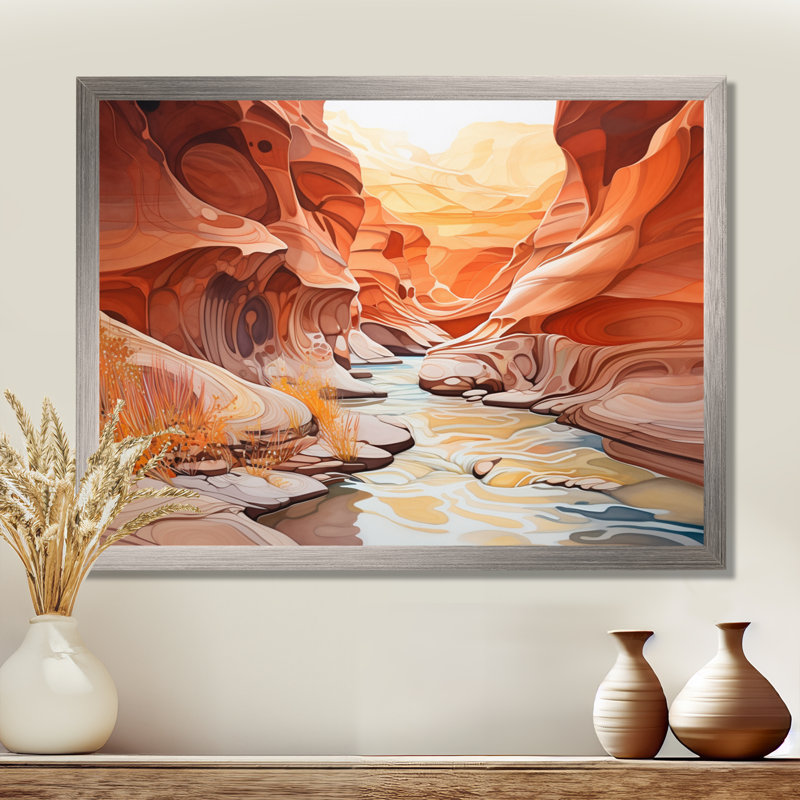 Canyon Antelope liquide Art V - Canyon, reproduction d'art sur toile encadrée, H 24 po x l 32 po x P 1 po