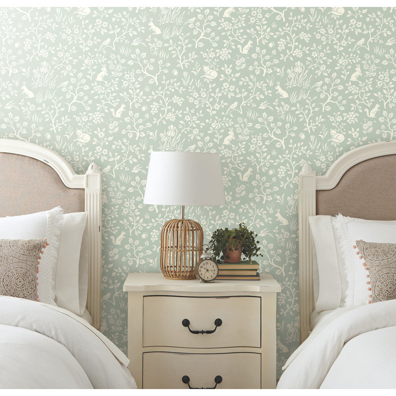 Green Fox & Hare Wallpaper, Vert