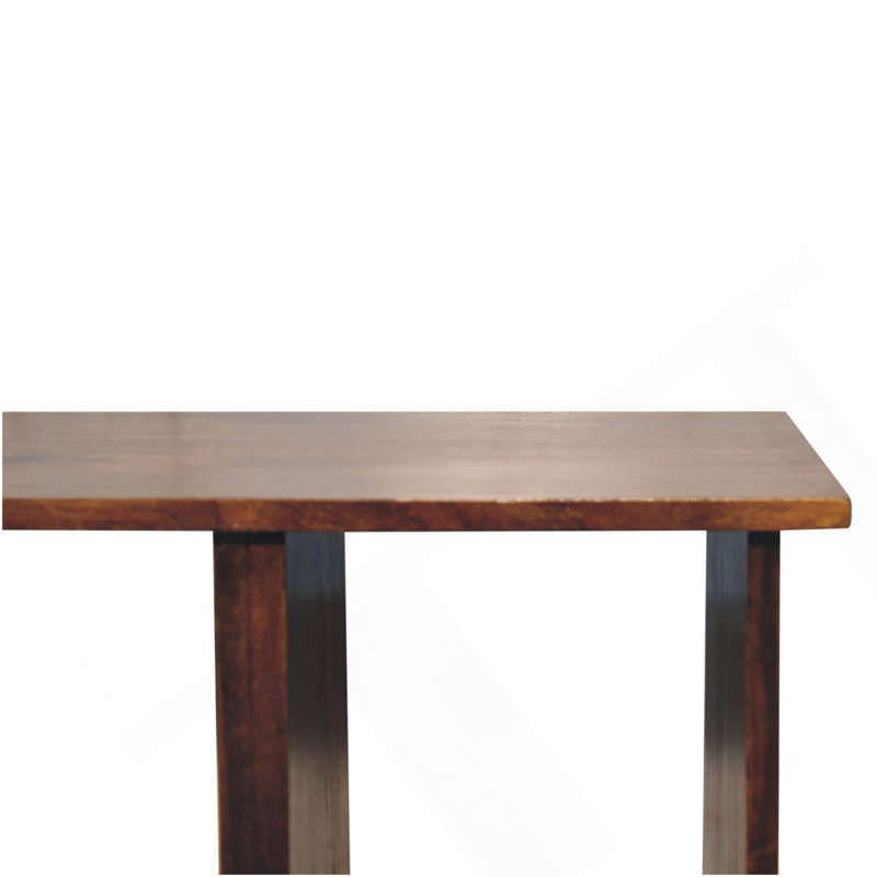 Table basse en bois à triple ouverture, châtaignier, brun foncé