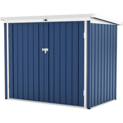 Armoire à poubelle en acier galvanisé verrouillable de 40 pieds cubes avec toit incliné pour cour, patio