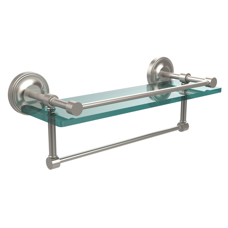 Adria Bracket Shelf with Towel Bar, Satin Nickel