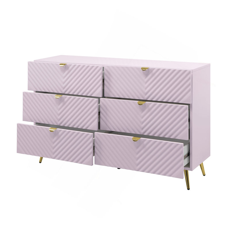 Commode rose à finition ultrabrillante