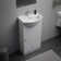 Small Vanity U-Shaped Wall Mount Bathroom Sink with Faucet and Overflow